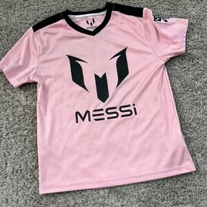 Kids Messi Collection Soccer Jersey Pink Black Size L 10 Shirt